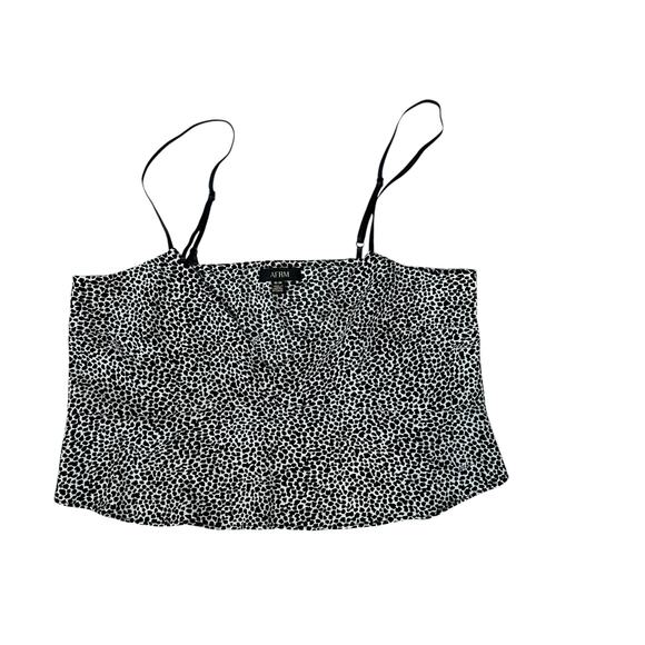 AFRM Black and White Leopard Print Cami Camisole Top Medium V-Neck Sexy Coquette - Picture 3 of 6
